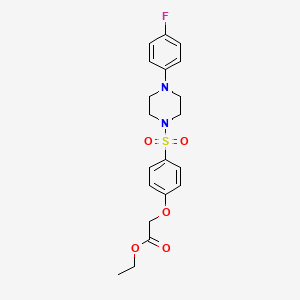 molecular formula C20H23FN2O5S B3645826 ethyl (4-{[4-(4-fluorophenyl)-1-piperazinyl]sulfonyl}phenoxy)acetate 