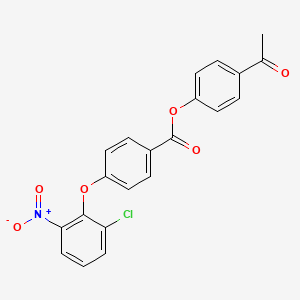 molecular formula C21H14ClNO6 B3645859 4-acetylphenyl 4-(2-chloro-6-nitrophenoxy)benzoate 