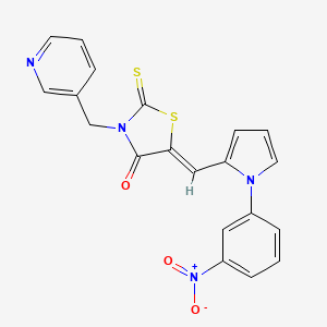 molecular formula C20H14N4O3S2 B3645872 5-{[1-(3-nitrophenyl)-1H-pyrrol-2-yl]methylene}-3-(3-pyridinylmethyl)-2-thioxo-1,3-thiazolidin-4-one 