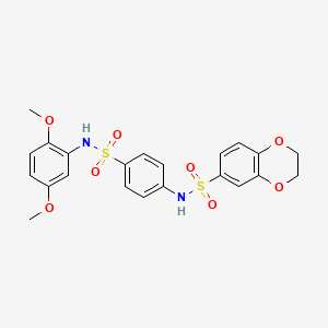 N-{4-[(2,5-dimethoxyphenyl)sulfamoyl]phenyl}-2,3-dihydro-1,4-benzodioxine-6-sulfonamide