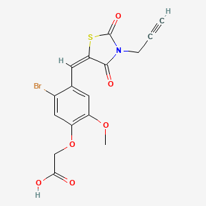 2-[5-bromo-4-[(E)-(2,4-dioxo-3-prop-2-ynyl-1,3-thiazolidin-5-ylidene)methyl]-2-methoxyphenoxy]acetic acid