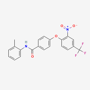 molecular formula C21H15F3N2O4 B3645918 N-(2-methylphenyl)-4-[2-nitro-4-(trifluoromethyl)phenoxy]benzamide 