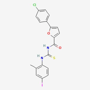 molecular formula C19H14ClIN2O2S B3645926 5-(4-chlorophenyl)-N-{[(4-iodo-2-methylphenyl)amino]carbonothioyl}-2-furamide 