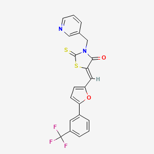 molecular formula C21H13F3N2O2S2 B3645948 (5Z)-3-(pyridin-3-ylmethyl)-2-thioxo-5-({5-[3-(trifluoromethyl)phenyl]furan-2-yl}methylidene)-1,3-thiazolidin-4-one 