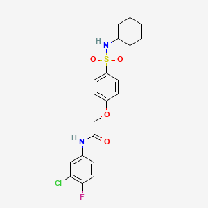 molecular formula C20H22ClFN2O4S B3645949 N-(3-chloro-4-fluorophenyl)-2-{4-[(cyclohexylamino)sulfonyl]phenoxy}acetamide 