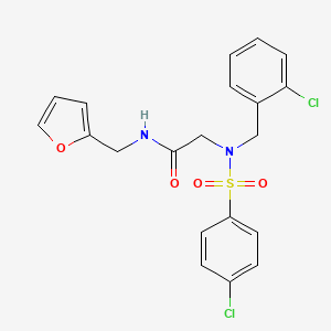 molecular formula C20H18Cl2N2O4S B3645961 N~2~-(2-chlorobenzyl)-N~2~-[(4-chlorophenyl)sulfonyl]-N-(furan-2-ylmethyl)glycinamide 