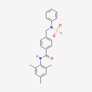 molecular formula C24H26N2O3S B3645968 N-mesityl-4-{[(methylsulfonyl)(phenyl)amino]methyl}benzamide 