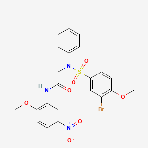 N~2~-[(3-bromo-4-methoxyphenyl)sulfonyl]-N~1~-(2-methoxy-5-nitrophenyl)-N~2~-(4-methylphenyl)glycinamide