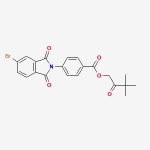 molecular formula C21H18BrNO5 B3646001 (3,3-Dimethyl-2-oxobutyl) 4-(5-bromo-1,3-dioxoisoindol-2-yl)benzoate 