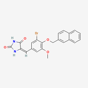 (5E)-5-[3-bromo-5-methoxy-4-(naphthalen-2-ylmethoxy)benzylidene]imidazolidine-2,4-dione