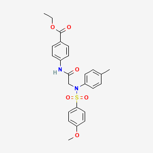 ETHYL 4-{2-[N-(4-METHYLPHENYL)4-METHOXYBENZENESULFONAMIDO]ACETAMIDO}BENZOATE