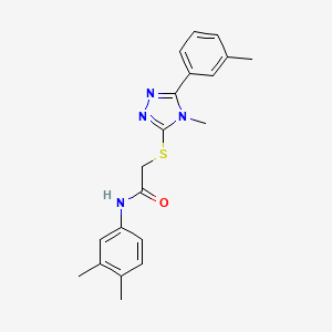 N-(3,4-dimethylphenyl)-2-{[4-methyl-5-(3-methylphenyl)-4H-1,2,4-triazol-3-yl]sulfanyl}acetamide