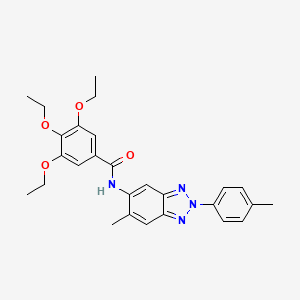 3,4,5-triethoxy-N-[6-methyl-2-(4-methylphenyl)-2H-1,2,3-benzotriazol-5-yl]benzamide