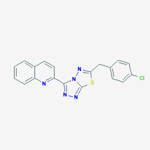 molecular formula C19H12ClN5S B364611 2-[6-(4-Chlorobenzyl)[1,2,4]triazolo[3,4-b][1,3,4]thiadiazol-3-yl]quinoline CAS No. 951942-68-0