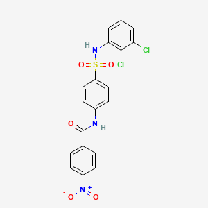 molecular formula C19H13Cl2N3O5S B3646131 N-(4-{[(2,3-dichlorophenyl)amino]sulfonyl}phenyl)-4-nitrobenzamide 