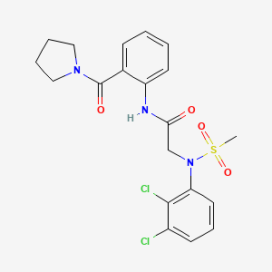 molecular formula C20H21Cl2N3O4S B3646146 2-(2,3-dichloro-N-methylsulfonylanilino)-N-[2-(pyrrolidine-1-carbonyl)phenyl]acetamide 