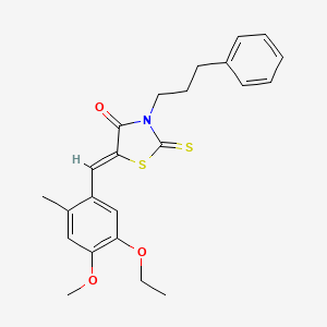 molecular formula C23H25NO3S2 B3646168 5-(5-ethoxy-4-methoxy-2-methylbenzylidene)-3-(3-phenylpropyl)-2-thioxo-1,3-thiazolidin-4-one 