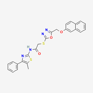 N-(5-methyl-4-phenyl-1,3-thiazol-2-yl)-2-({5-[(naphthalen-2-yloxy)methyl]-1,3,4-oxadiazol-2-yl}sulfanyl)acetamide