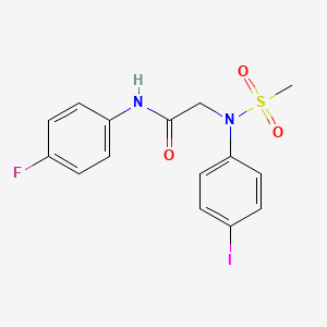 N-(4-fluorophenyl)-2-(4-iodo-N-methylsulfonylanilino)acetamide