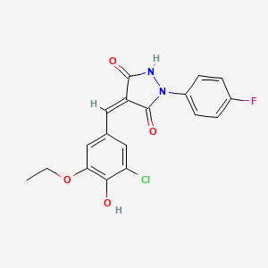 4-(3-chloro-5-ethoxy-4-hydroxybenzylidene)-1-(4-fluorophenyl)-3,5-pyrazolidinedione