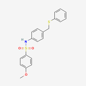 4-methoxy-N-{4-[(phenylthio)methyl]phenyl}benzenesulfonamide