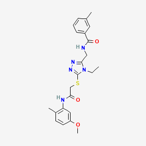 N-{[4-ethyl-5-({2-[(5-methoxy-2-methylphenyl)amino]-2-oxoethyl}thio)-4H-1,2,4-triazol-3-yl]methyl}-3-methylbenzamide