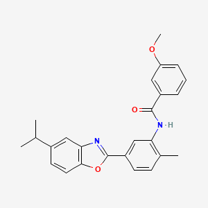 3-methoxy-N-{2-methyl-5-[5-(propan-2-yl)-1,3-benzoxazol-2-yl]phenyl}benzamide