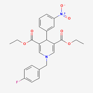 3,5-DIETHYL 1-[(4-FLUOROPHENYL)METHYL]-4-(3-NITROPHENYL)-1,4-DIHYDROPYRIDINE-3,5-DICARBOXYLATE