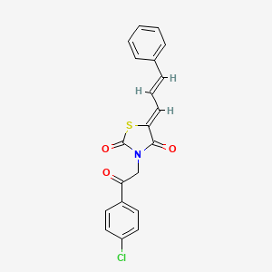 3-[2-(4-chlorophenyl)-2-oxoethyl]-5-(3-phenyl-2-propen-1-ylidene)-1,3-thiazolidine-2,4-dione