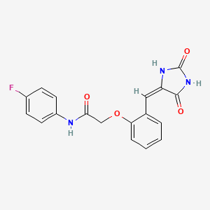 2-(2-{[(4E)-2,5-Dioxoimidazolidin-4-ylidene]methyl}phenoxy)-N-(4-fluorophenyl)acetamide