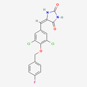 (5E)-5-{3,5-dichloro-4-[(4-fluorobenzyl)oxy]benzylidene}imidazolidine-2,4-dione