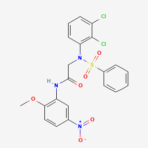 molecular formula C21H17Cl2N3O6S B3646330 N~2~-(2,3-dichlorophenyl)-N~1~-(2-methoxy-5-nitrophenyl)-N~2~-(phenylsulfonyl)glycinamide 