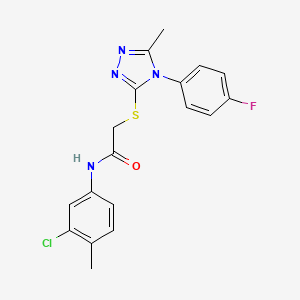 N-(3-chloro-4-methylphenyl)-2-[[4-(4-fluorophenyl)-5-methyl-1,2,4-triazol-3-yl]sulfanyl]acetamide