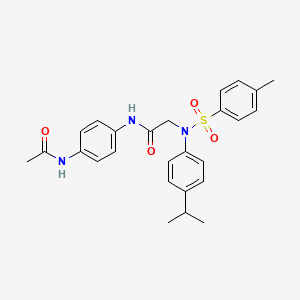 molecular formula C26H29N3O4S B3646353 N~1~-[4-(acetylamino)phenyl]-N~2~-(4-isopropylphenyl)-N~2~-[(4-methylphenyl)sulfonyl]glycinamide 