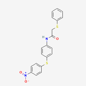 N-{4-[(4-nitrophenyl)thio]phenyl}-2-(phenylthio)acetamide