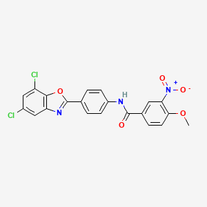 N-[4-(5,7-dichloro-1,3-benzoxazol-2-yl)phenyl]-4-methoxy-3-nitrobenzamide