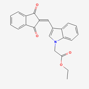 ethyl {3-[(1,3-dioxo-1,3-dihydro-2H-inden-2-ylidene)methyl]-1H-indol-1-yl}acetate