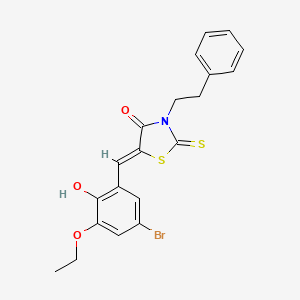 5-(5-bromo-3-ethoxy-2-hydroxybenzylidene)-3-(2-phenylethyl)-2-thioxo-1,3-thiazolidin-4-one