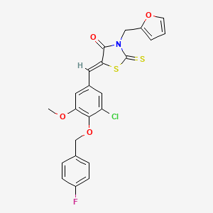 5-{3-chloro-4-[(4-fluorobenzyl)oxy]-5-methoxybenzylidene}-3-(2-furylmethyl)-2-thioxo-1,3-thiazolidin-4-one