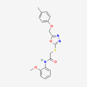 molecular formula C19H19N3O4S B3646417 N-(2-methoxyphenyl)-2-({5-[(4-methylphenoxy)methyl]-1,3,4-oxadiazol-2-yl}sulfanyl)acetamide CAS No. 431983-72-1