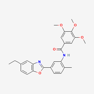 N-[5-(5-ethyl-1,3-benzoxazol-2-yl)-2-methylphenyl]-3,4,5-trimethoxybenzamide