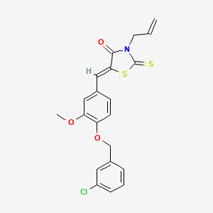 3-allyl-5-{4-[(3-chlorobenzyl)oxy]-3-methoxybenzylidene}-2-thioxo-1,3-thiazolidin-4-one