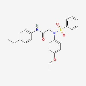 molecular formula C24H26N2O4S B3646471 N~2~-(4-ethoxyphenyl)-N~1~-(4-ethylphenyl)-N~2~-(phenylsulfonyl)glycinamide 