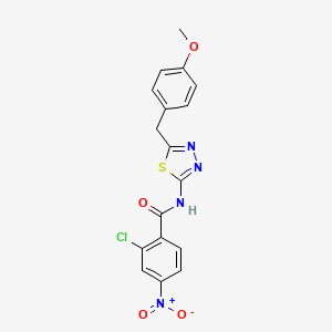 2-chloro-N-[5-(4-methoxybenzyl)-1,3,4-thiadiazol-2-yl]-4-nitrobenzamide