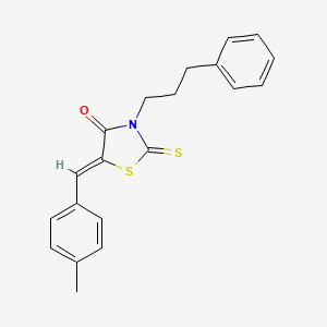 molecular formula C20H19NOS2 B3646483 5-(4-methylbenzylidene)-3-(3-phenylpropyl)-2-thioxo-1,3-thiazolidin-4-one 