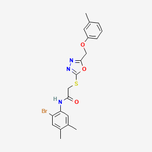 N-(2-bromo-4,5-dimethylphenyl)-2-({5-[(3-methylphenoxy)methyl]-1,3,4-oxadiazol-2-yl}sulfanyl)acetamide