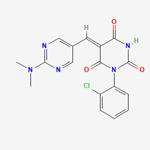 (5Z)-1-(2-chlorophenyl)-5-[[2-(dimethylamino)pyrimidin-5-yl]methylidene]-1,3-diazinane-2,4,6-trione