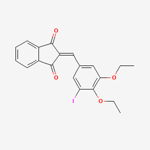 molecular formula C20H17IO4 B3646544 2-(3,4-diethoxy-5-iodobenzylidene)-1H-indene-1,3(2H)-dione 