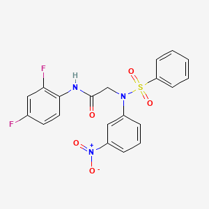 2-[N-(benzenesulfonyl)-3-nitroanilino]-N-(2,4-difluorophenyl)acetamide