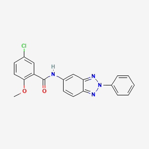 molecular formula C20H15ClN4O2 B3646572 5-chloro-2-methoxy-N-(2-phenyl-2H-benzotriazol-5-yl)benzamide 